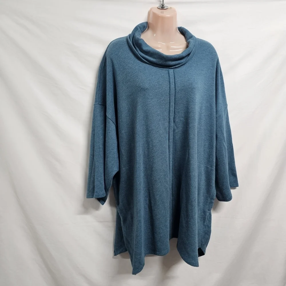 J. Jill Blue Cowl Neck Sweater